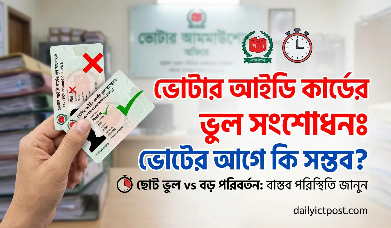 ভোটের আগে ভোটার আইডি কার্ডের ভুল সংশোধন সম্ভব