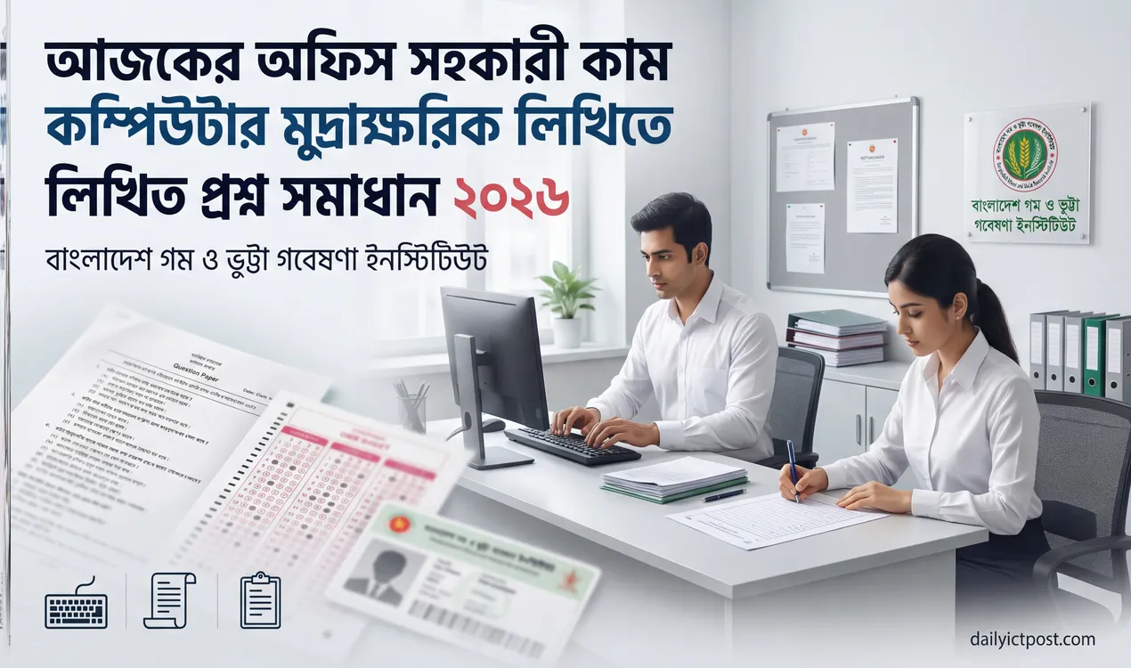 bwmri অফিস সহকারী কাম কম্পিউটার মুদ্রাক্ষরিক লিখিত প্রশ্ন সমাধান ২০২৬ । বাংলাদেশ গম ও ভুট্টা গবেষণা ইনস্টিটিউট