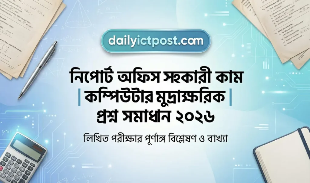 নিপোর্ট অফিস সহকারী কাম কম্পিউটার মুদ্রাক্ষরিক প্রশ্ন সমাধান ২০২৬ | Niport Office Assistant Cum Computer Typist Job Solution 2026