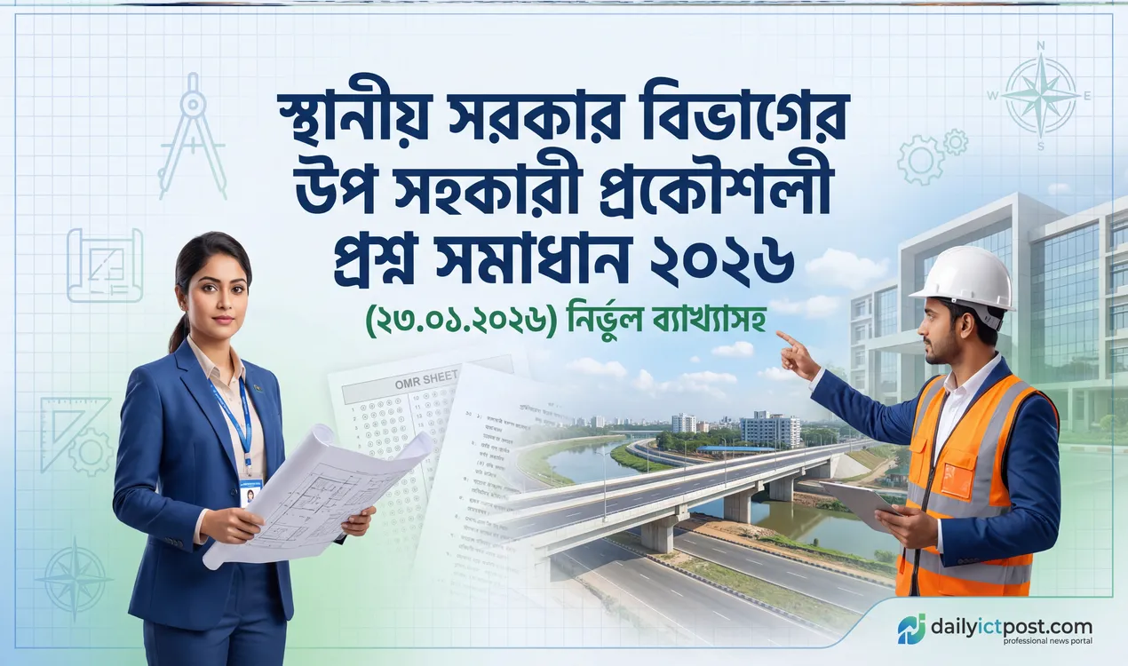 নির্ভুল ব্যাখ্যাসহ স্থানীয় সরকার বিভাগের উপ সহকারী প্রকৌশলী প্রশ্ন সমাধান ২০২৬