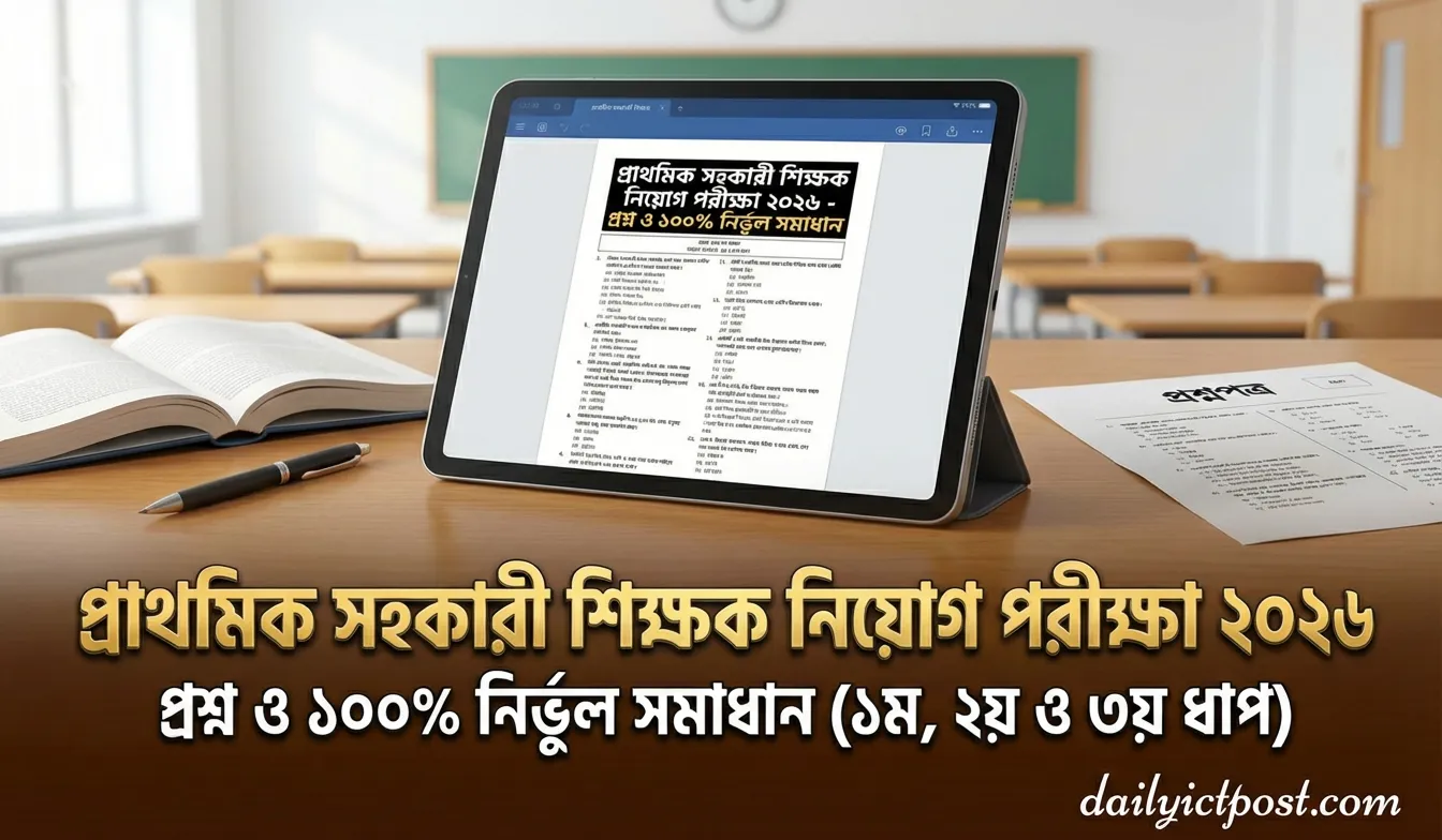 {০৯-০১-২০২৬} প্রাথমিক সহকারী শিক্ষক নিয়োগ পরীক্ষার প্রশ্ন সমাধান ২০২৬ । শতভাগ নির্ভুল উত্তর প্রাথমিক সহকারী শিক্ষক নিয়োগ পরীক্ষার প্রশ্ন সমাধান ২০২৬