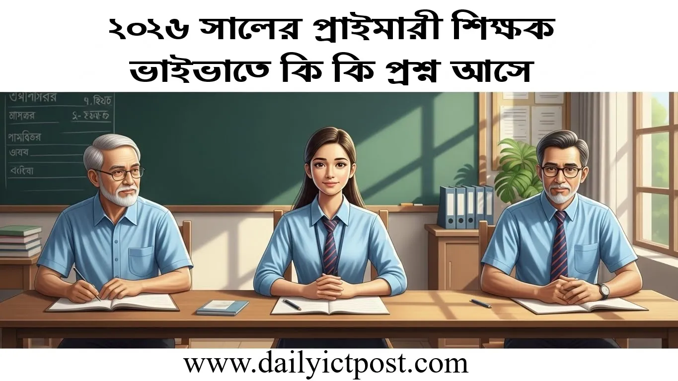 ২০২৬ সালের প্রাইমারী শিক্ষক ভাইভাতে কি কি প্রশ্ন আসে