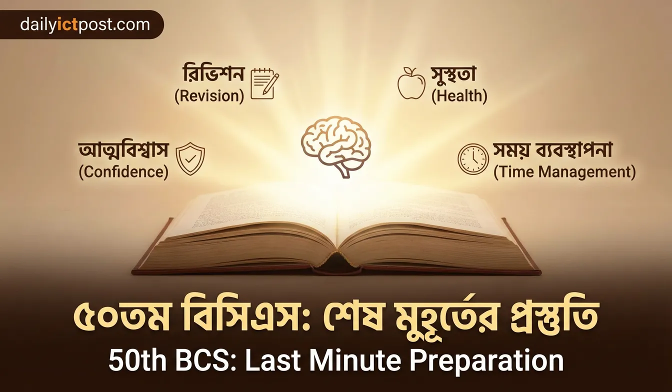 ৫০তম বিসিএস প্রিলিমিনারি এর শেষ মুহূর্তের প্রস্তুতি