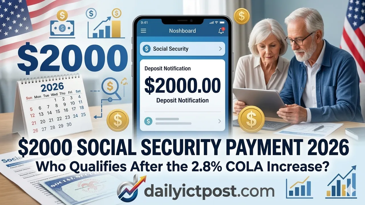 $2000 Social Security Payment 2026 Who Qualifies After the 2.8% COLA Increase