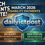 Disability Benefits Payment Dates March 2026 Full SSDI Payment Schedule