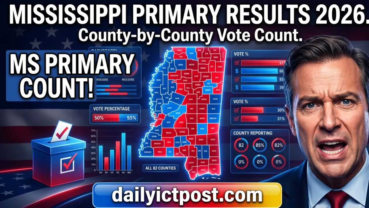 Mississippi Primary Election Results by County 2026: 82 Counties Major Vote Map & Key Live Updates