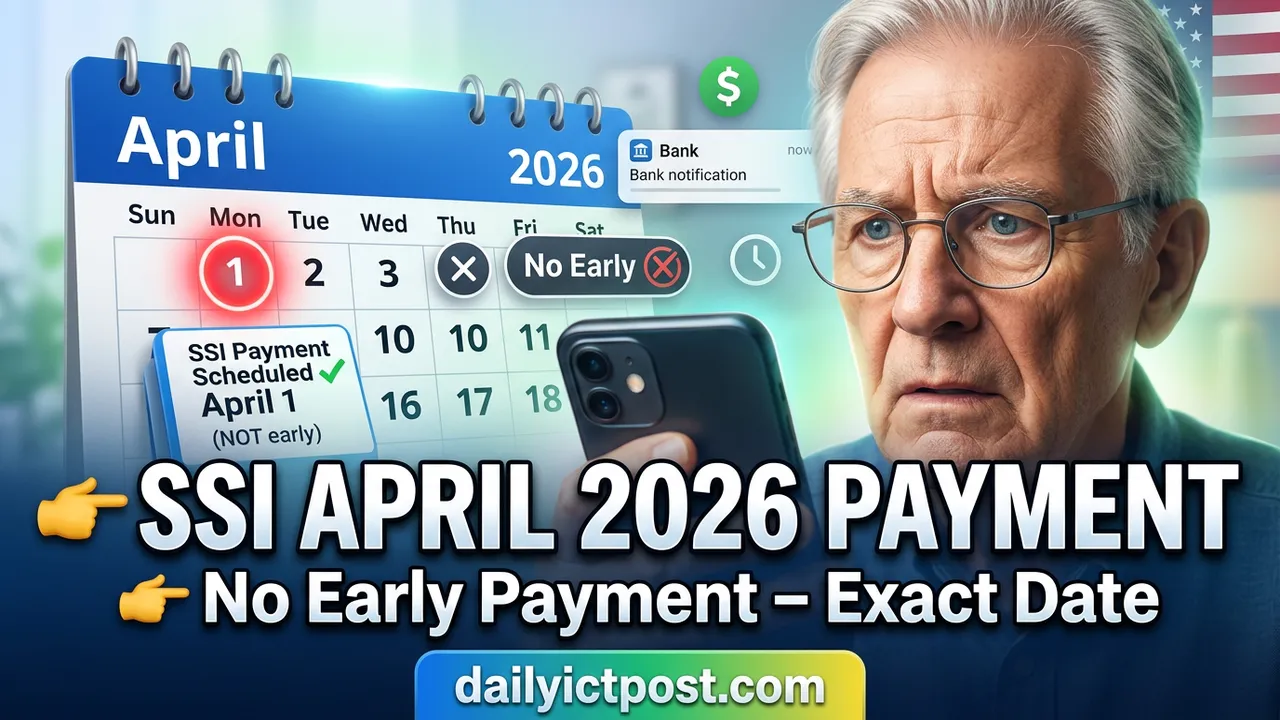 SSI April 2026 Early Payment Date (No Early Deposit) – Exact Schedule Revealed
