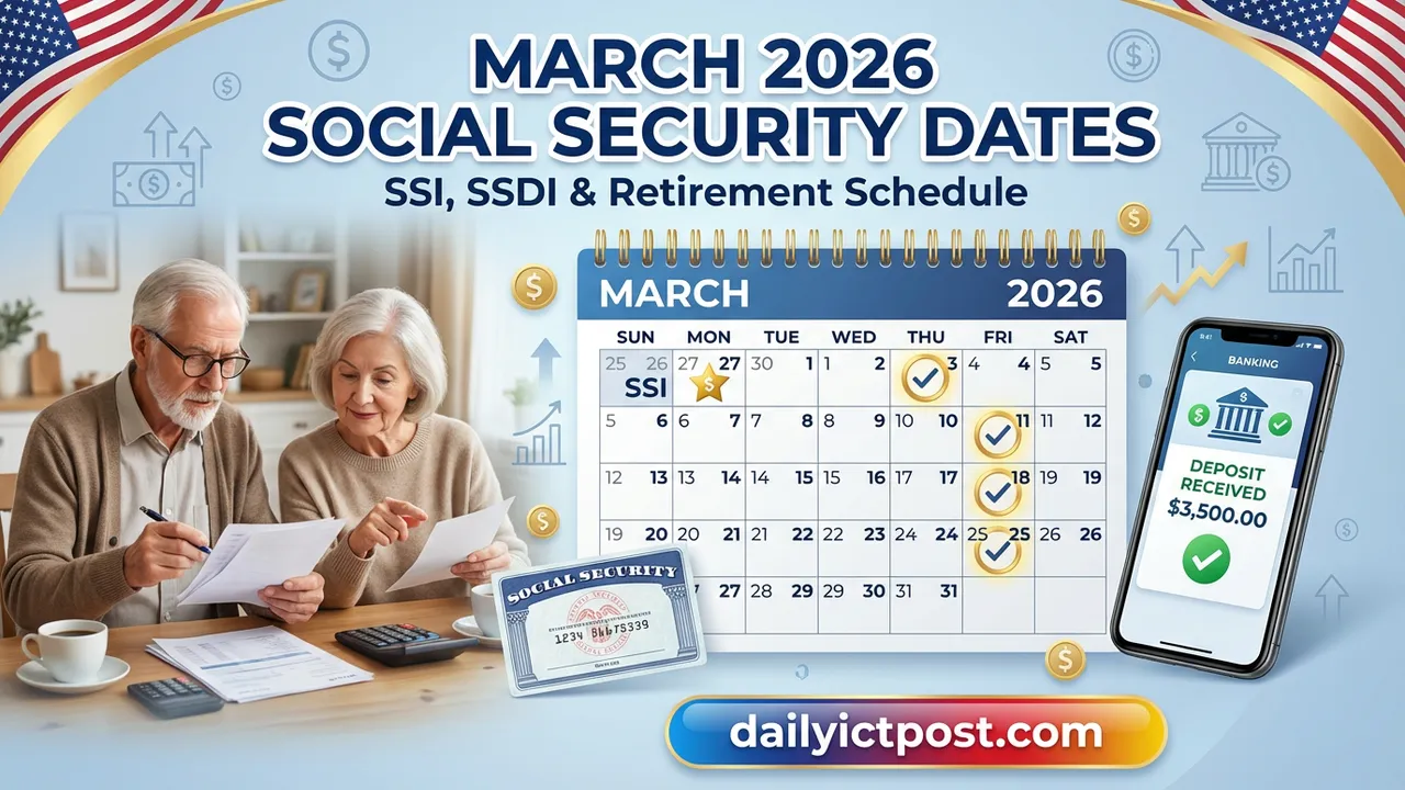 Social Security Payment Schedule March 2026 USA Full SSI & SSDI Payment Dates