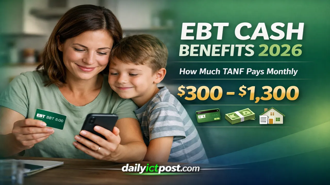 EBT Cash Assistance Amount USA 2026 EBT Cash Benefits by State
