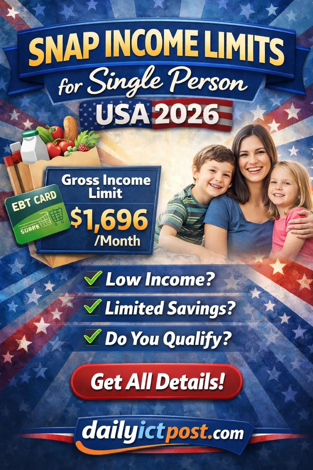 SNAP Income Limit for Single Person USA 2026