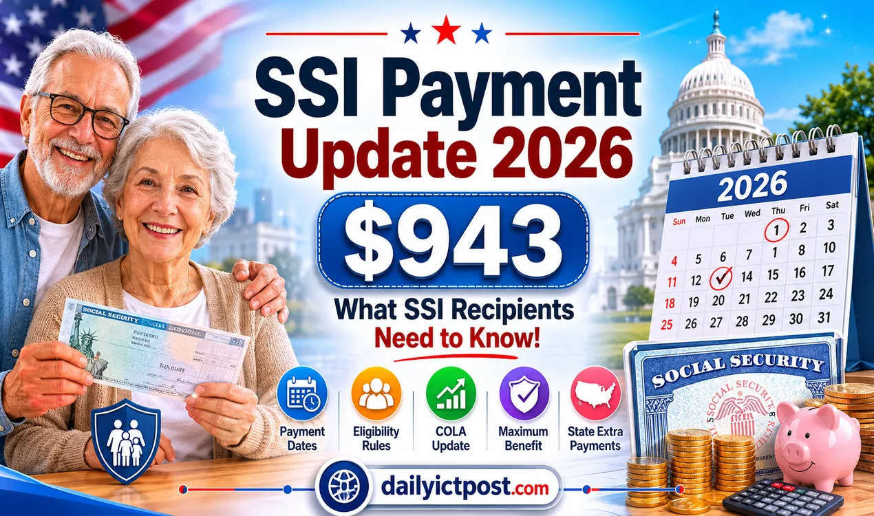 $943 SSI Payment Update 2026 - Eligibility, COLA Increase & Official Payment Dates
