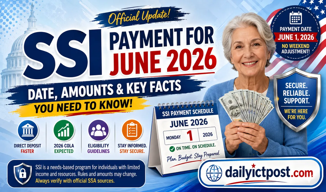 Authentic SSI Payment for June 2026 - When Benefits Arrive & Why Deposits May Be Delayed