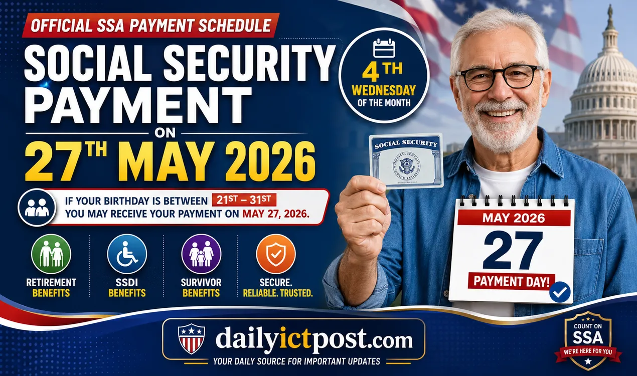 [Breaking News] Social Security Administration payment on 27th May 2026