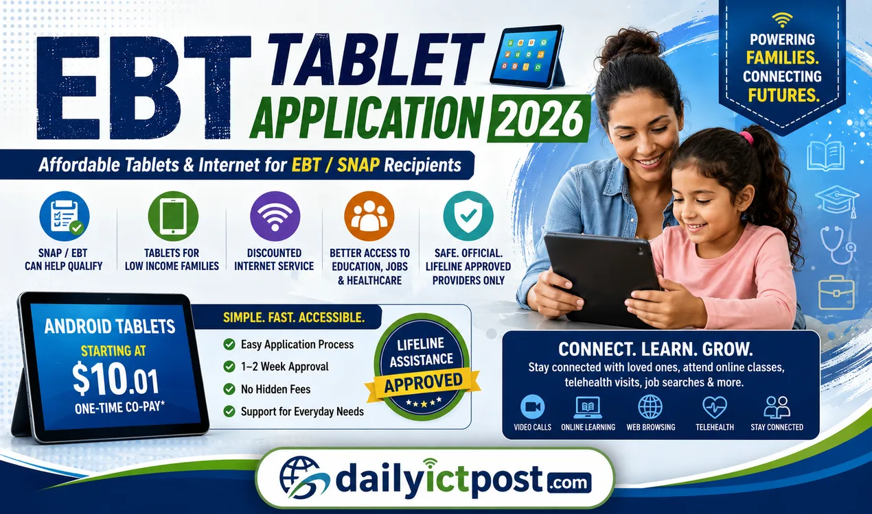 Free EBT Tablet Application 2026 - How Low-Income Families Can Claim a New Device Fast