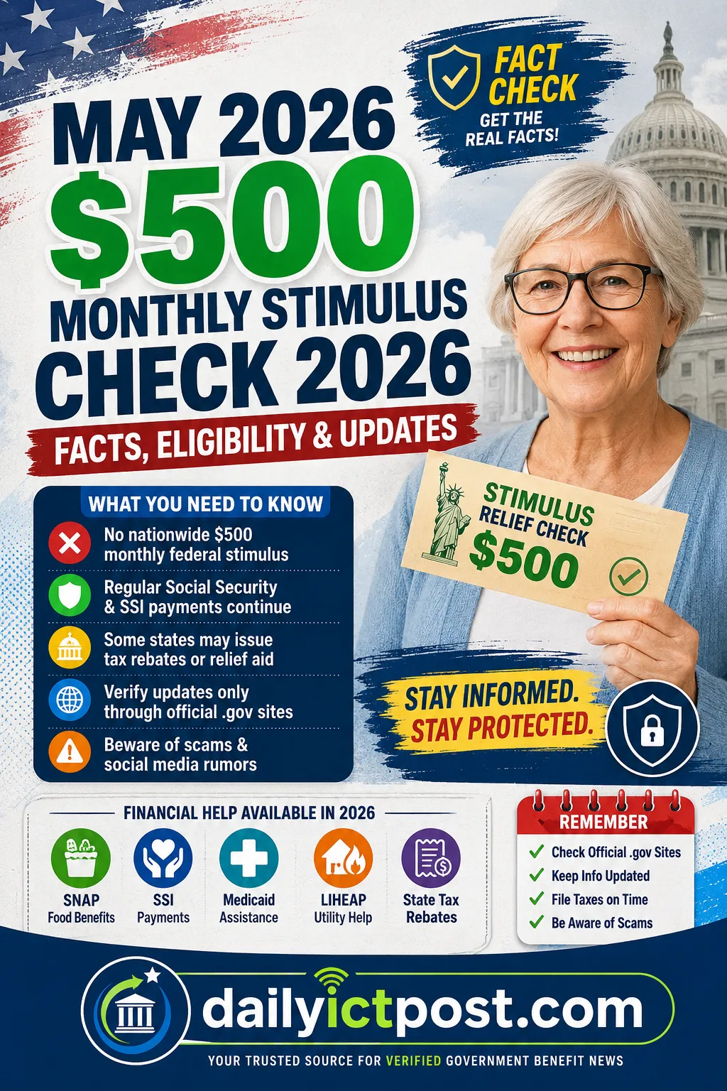 May $500 Monthly Stimulus Check 2026- Best Official Claims, Eligibility 