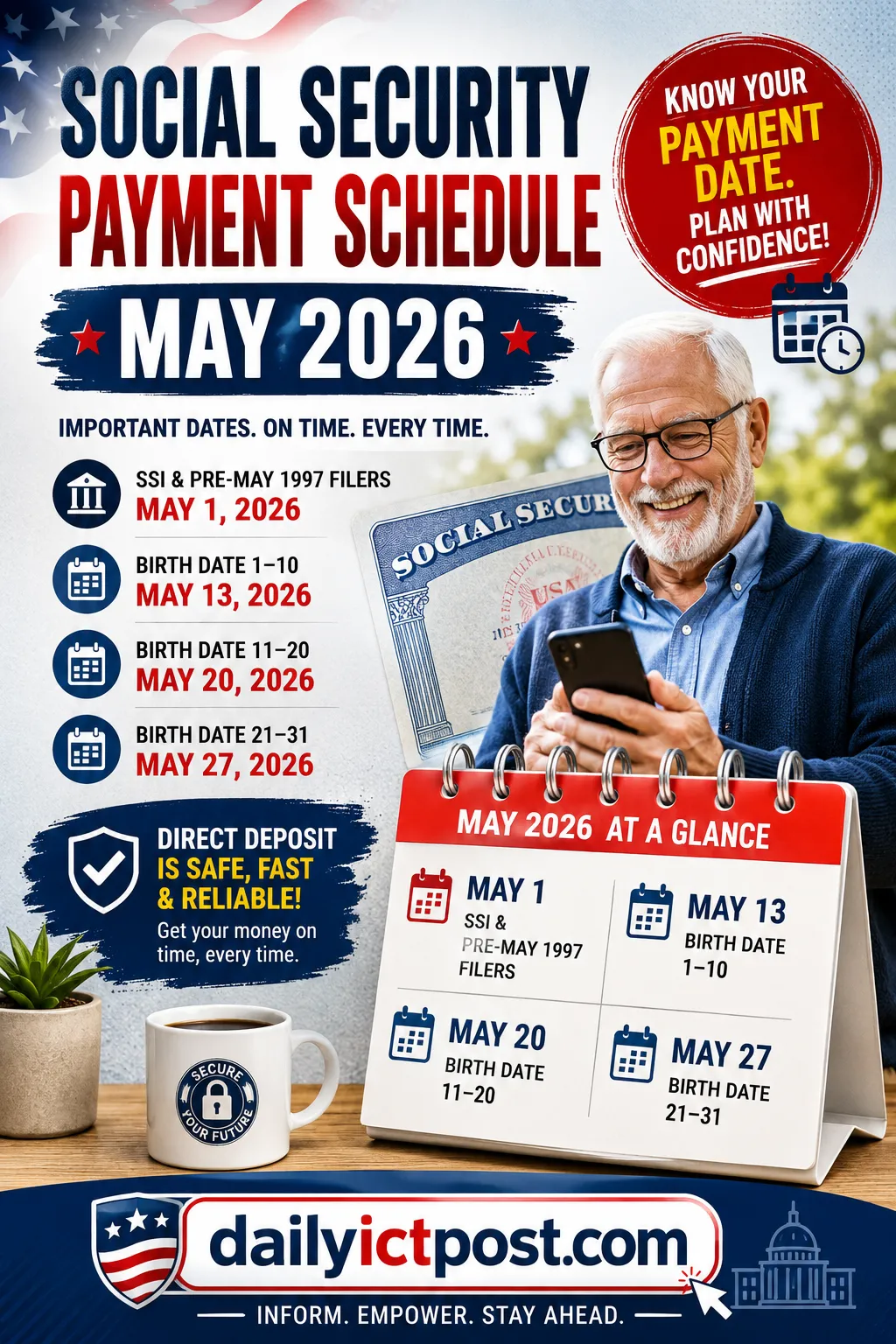 Social Security Payment Schedule May 2026- Exact Deposit Dates