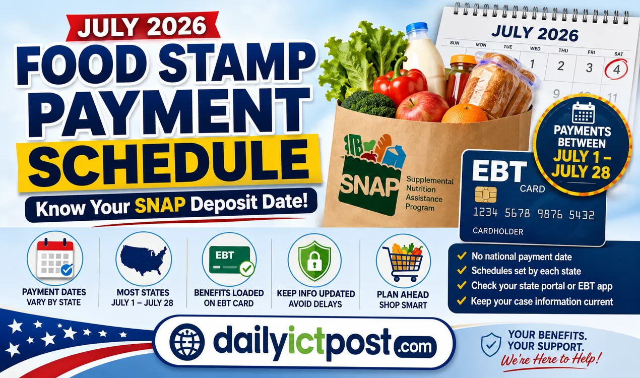 [July UPDATE] Food Stamp Payment Schedule July 2026 - When SNAP Benefits Arrive