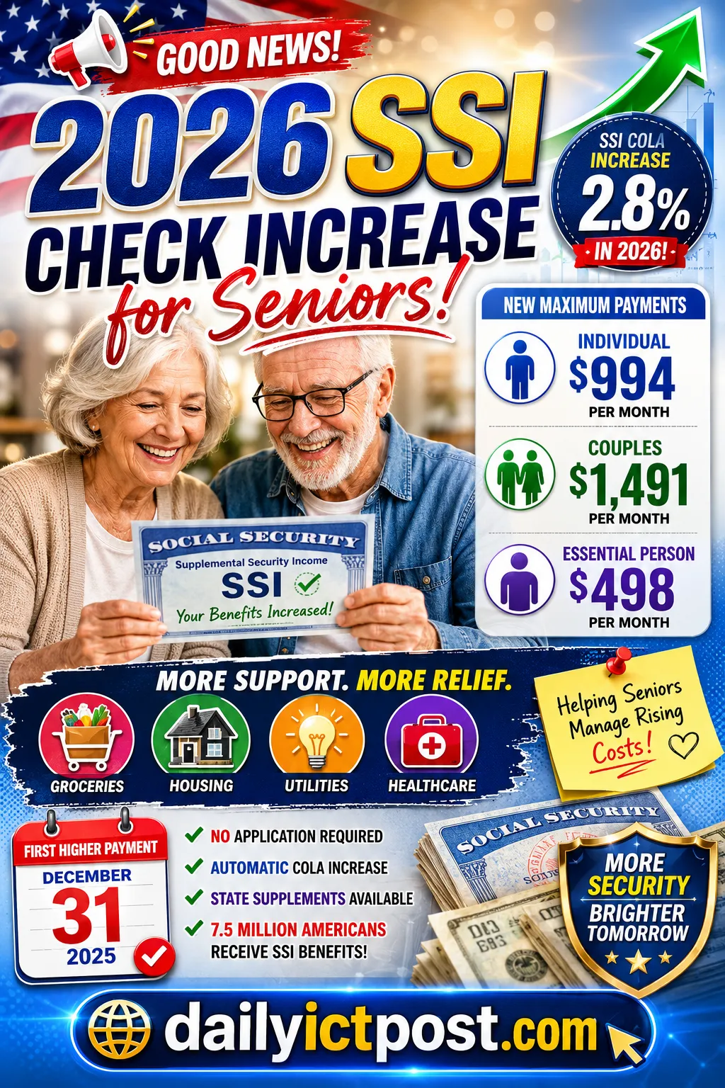 New Payment Amounts Explained - SSI Check Increase for Seniors 2026
