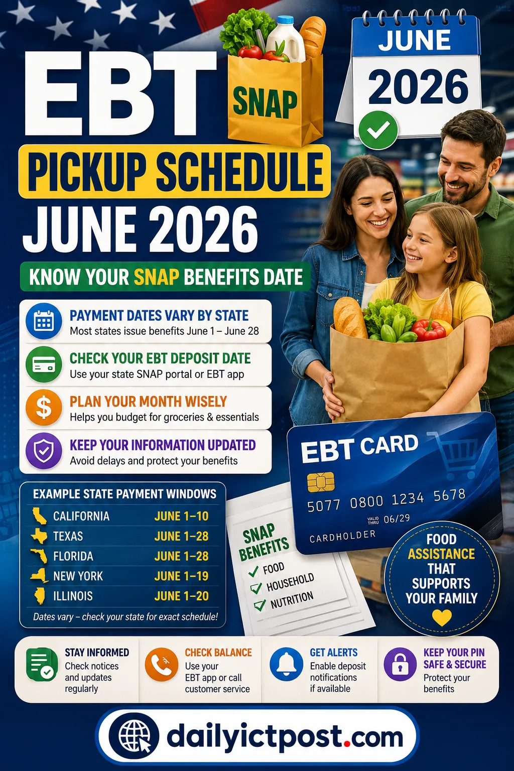 SNAP Deposit Dates Guide - EBT Pickup Schedule June 2026